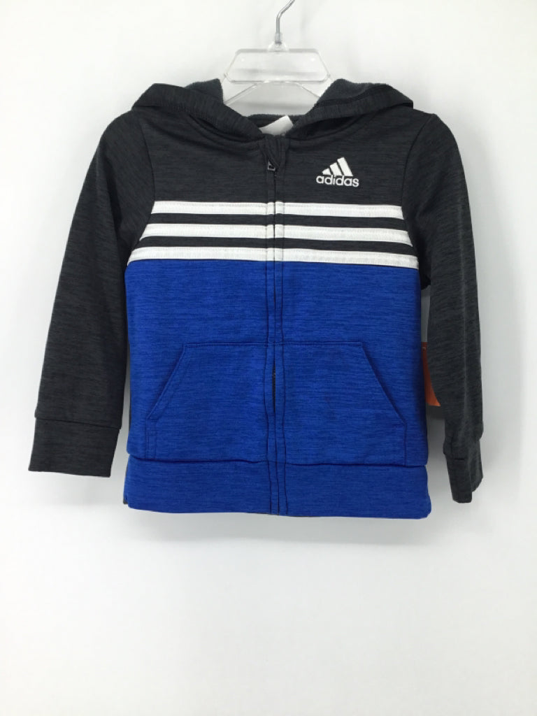 Adidas Child Size 2 Gray Solid Hoodie - boys