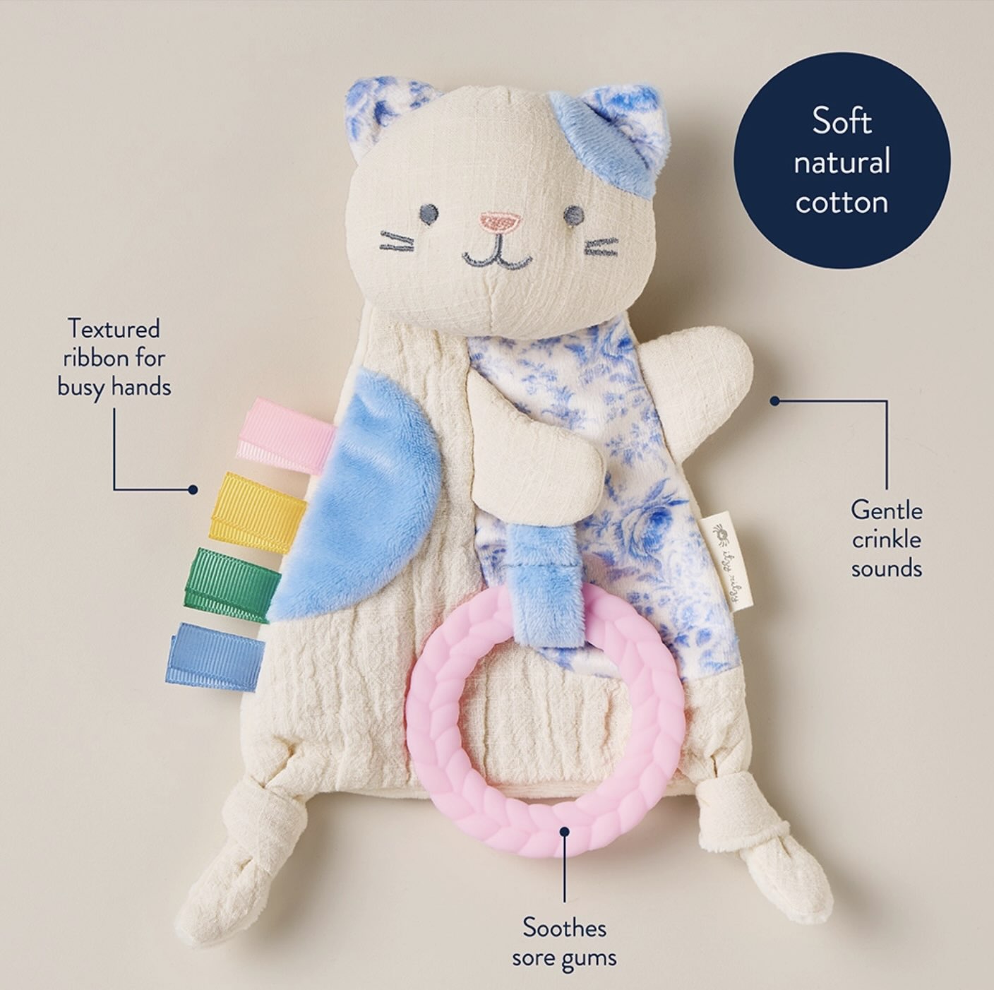 Itzy Ritzy - Bitzy Crinkle Sensory Toy with Teether (Kitty)