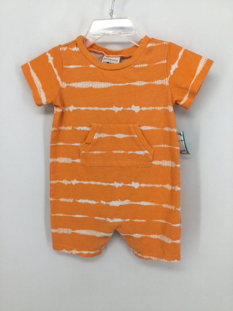 First Impressions Child Size 6-9 Months Orange Stripe Outfit - boys
