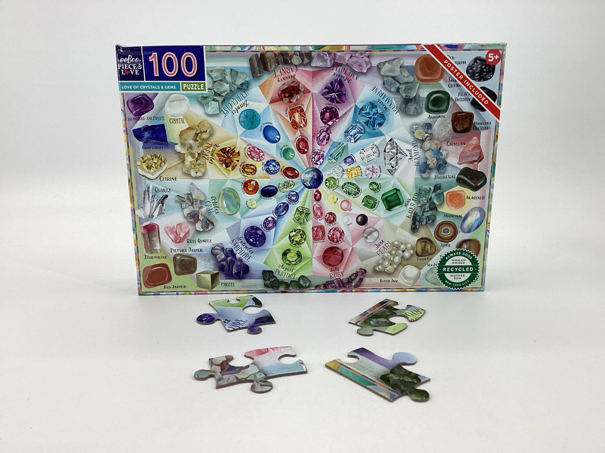 eeBoo Love of Crystals & Gems 100 Pc Puzzle