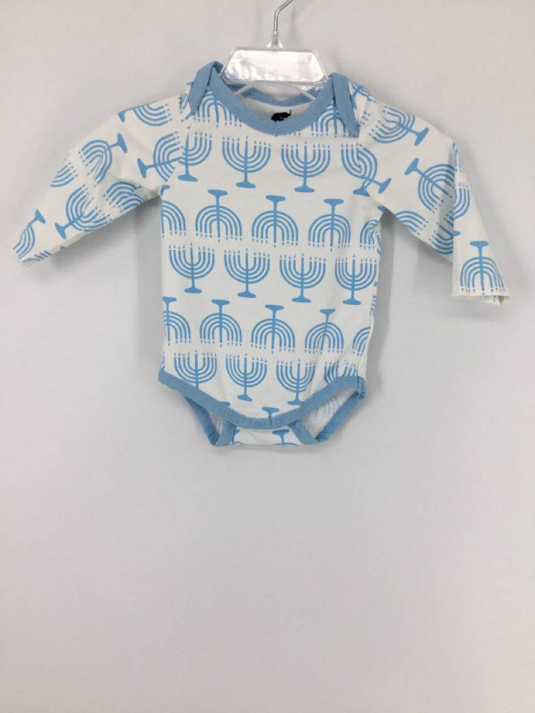 Monica + Andy Child Size 3-6 Months Blue Christmas Onesie