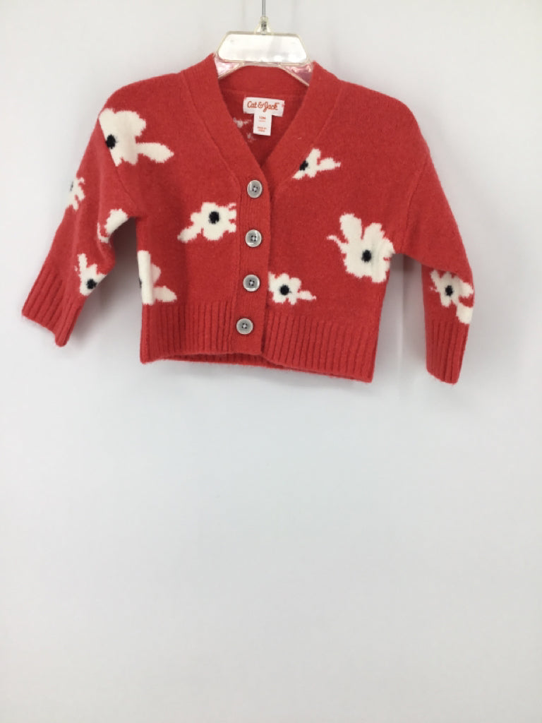 Cat & Jack Child Size 12 Months Red Sweater - girls