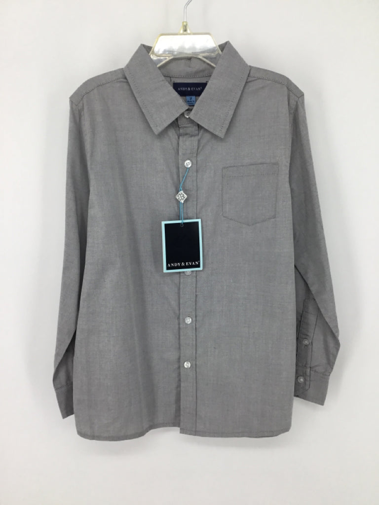 Andy & Evan Child Size 7 Gray Solid Shirt - boys