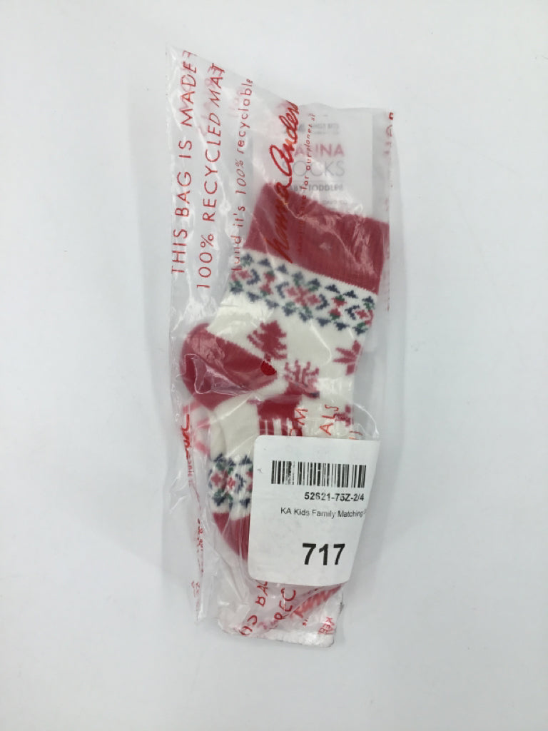 Hanna Andersson Child Size 2 Toddler Red Print Socks - boys