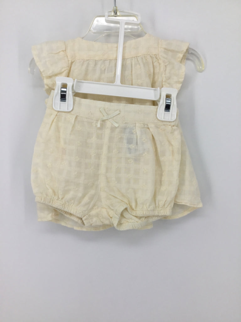 H & M Child Size 6 Months Cream Outfit - girls