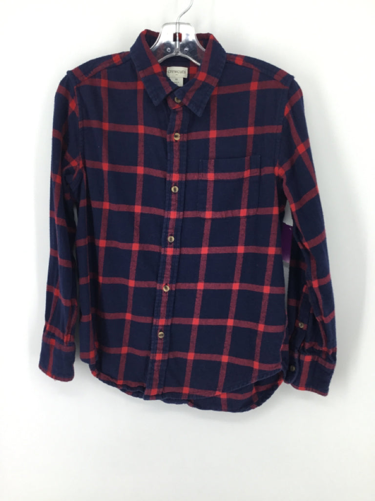 Crewcuts Child Size 10 Navy Plaid Shirt - boys