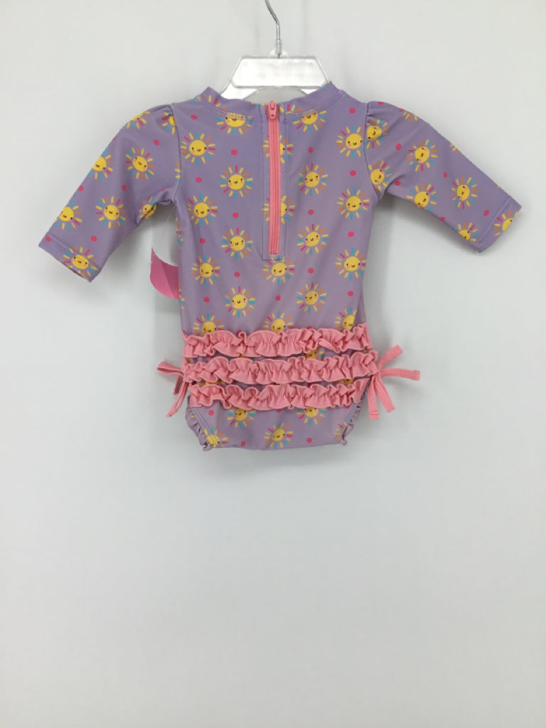 Ruffle Butts Child Size 0-3 Months Purple Swimwear - girls