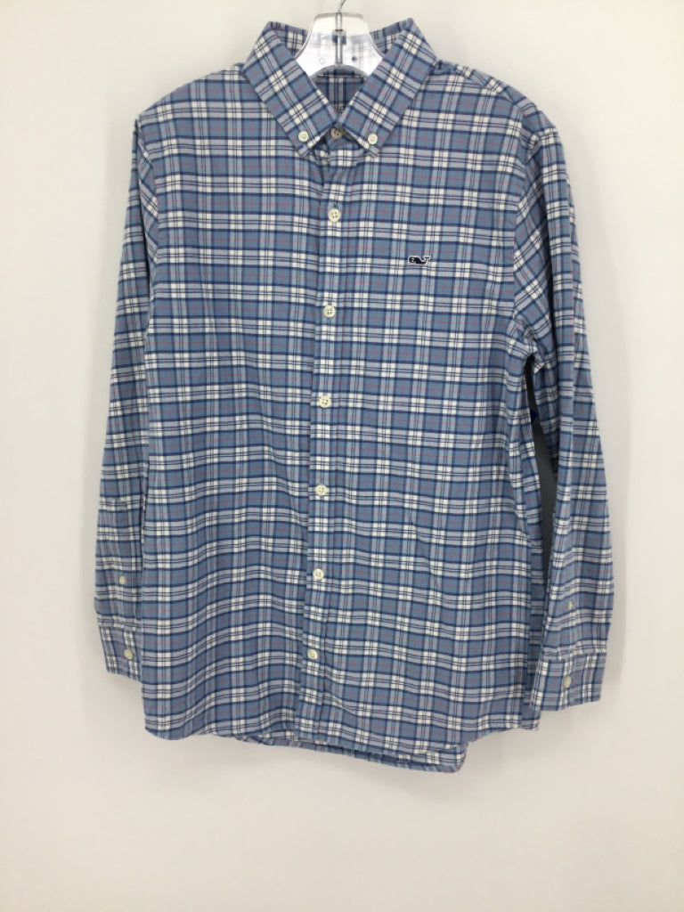 vineyard vines Child Size 12 Blue Plaid Shirt - boys