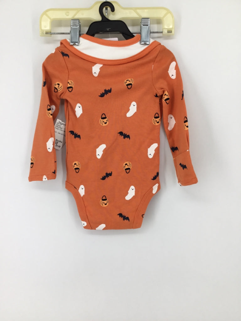 Child of Mine Child Size 0-3 Months Orange Halloween Onesie & Bib