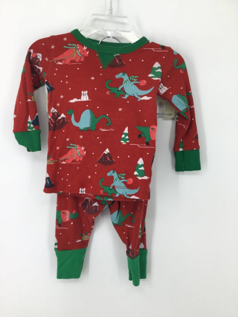 Wonder Shop Child Size 12 Months Red Dinosaur Pajamas - boys
