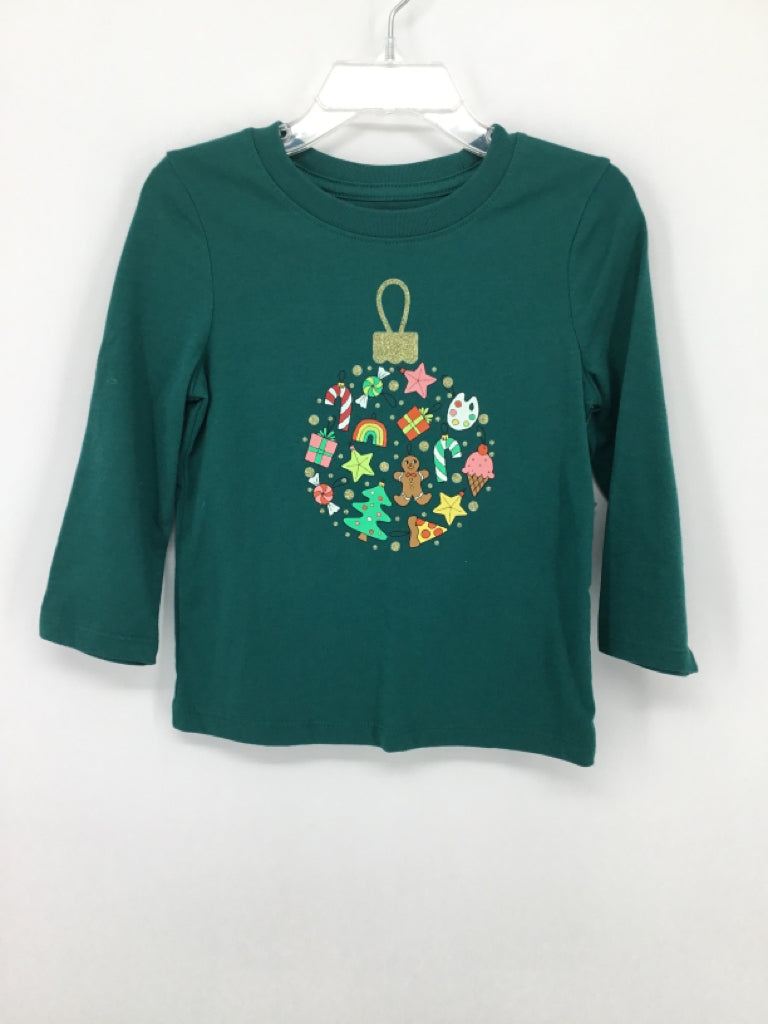 Cat & Jack Child Size 2 Green Christmas T-Shirt