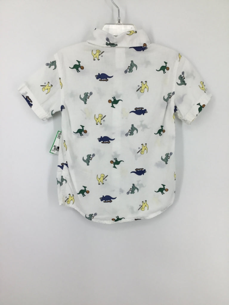 Carter's Child Size 3 White Dinosaur Shirt - boys