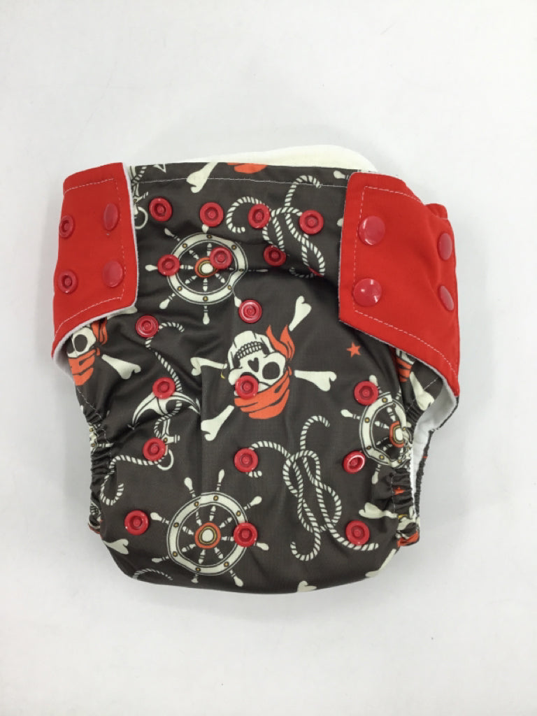 MooMoo Baby Child Size One Size Brown Print All in One Cloth Diaper