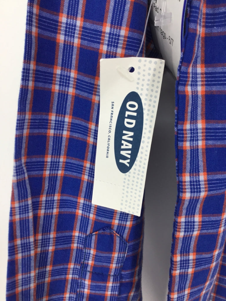 Old Navy Child Size 6 Blue Plaid Shirt - boys