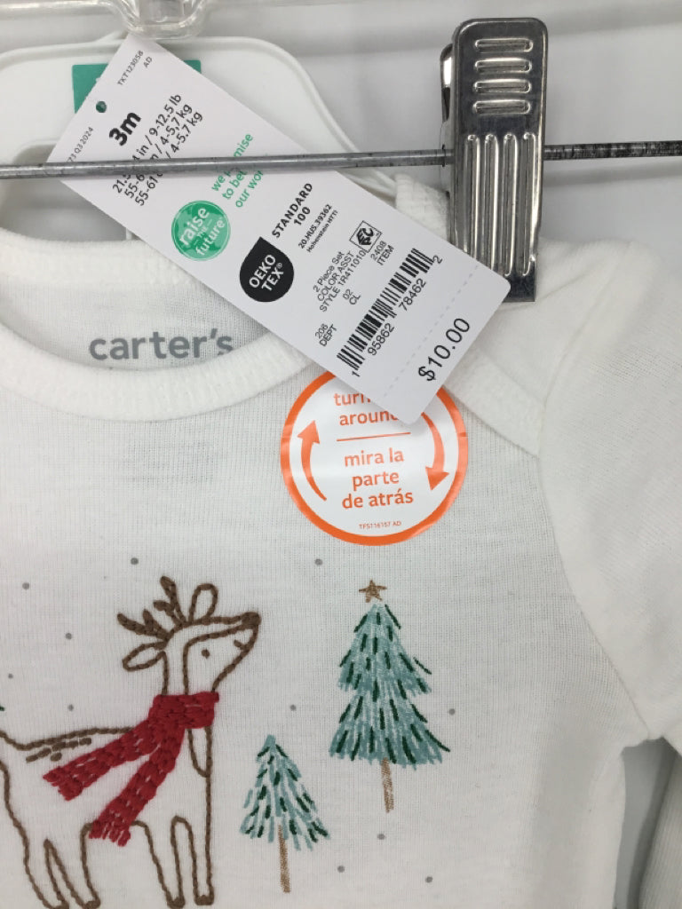 Just One You Made by Carters Child Size 3 Months White Christmas Onesies