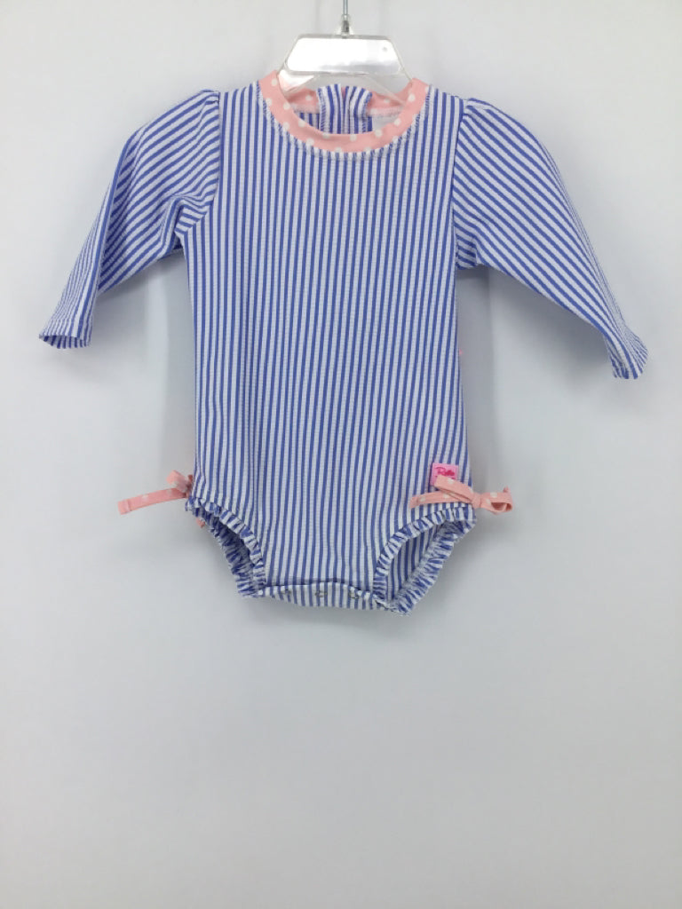 Ruffle Butts Child Size 6-12 Months Blue Swimwear - girls