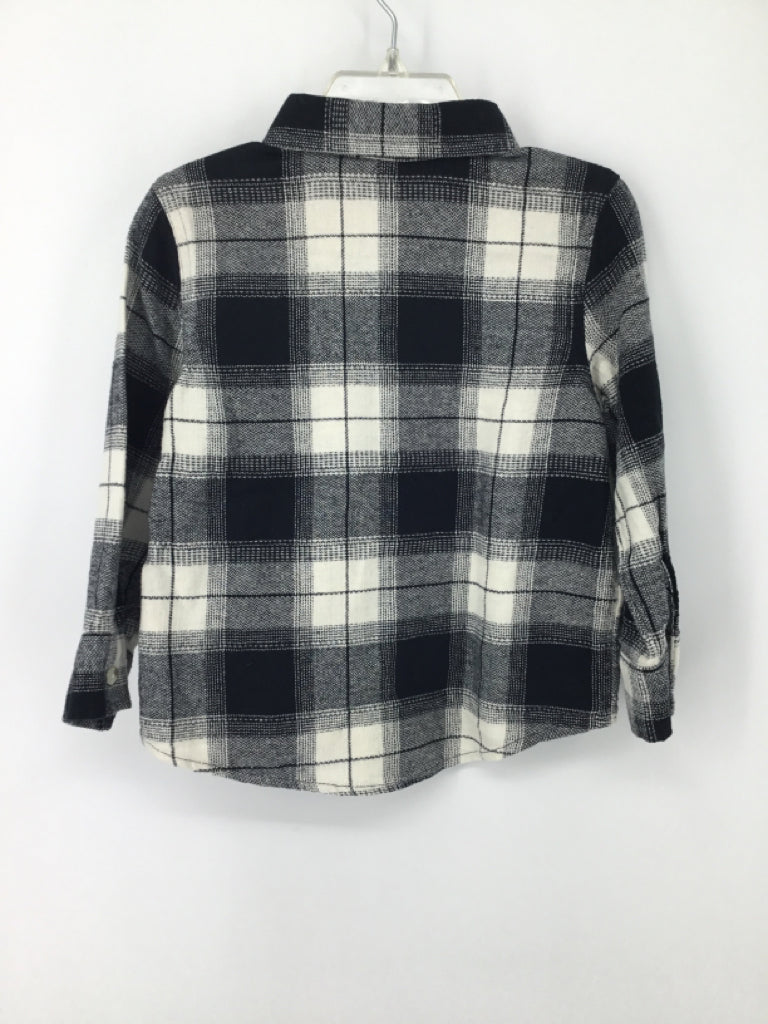 Old Navy Child Size 3 Black Plaid Shirt - boys
