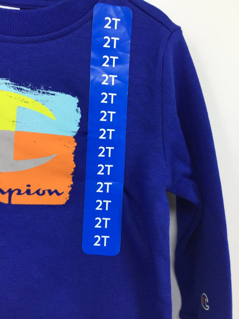 Champion Child Size 2 Blue screen printed Sweatshirt - boys