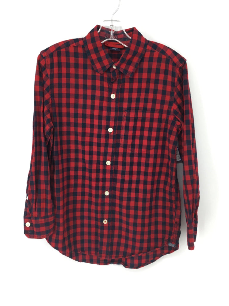 Gap Kids Child Size 8 Red Gingham Shirt - boys