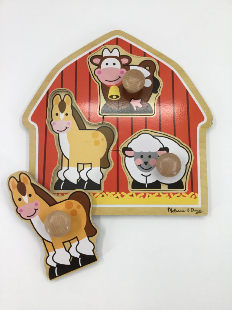 Melissa & Doug Jumbo Knob Puzzle - Barnyard Animals