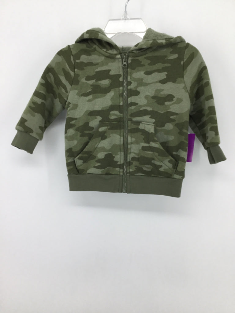 okie dokie Child Size 12 Months Green Camoflage Hoodie - boys