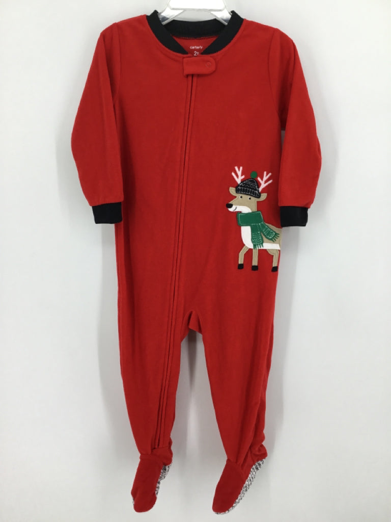Carter's Child Size 2 Red Christmas Sleeper