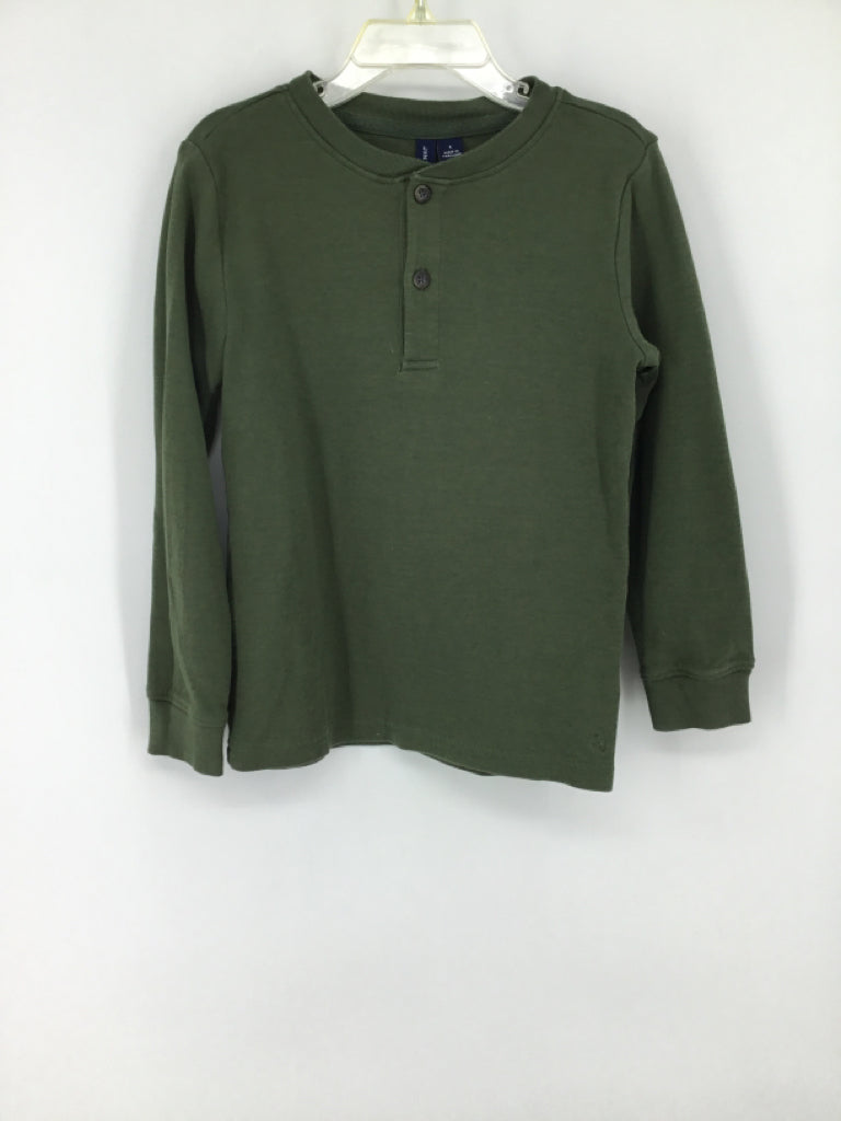 Janie and Jack Child Size 5 Green Solid T-shirt - boys