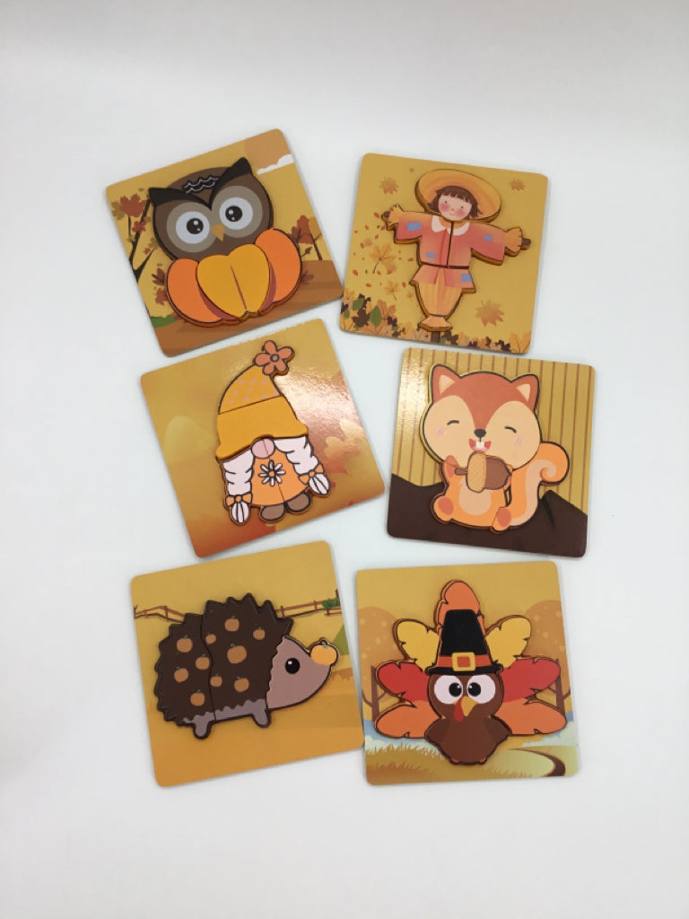 Thanksgiving 3-4 Piece Puzzle Set of 6
