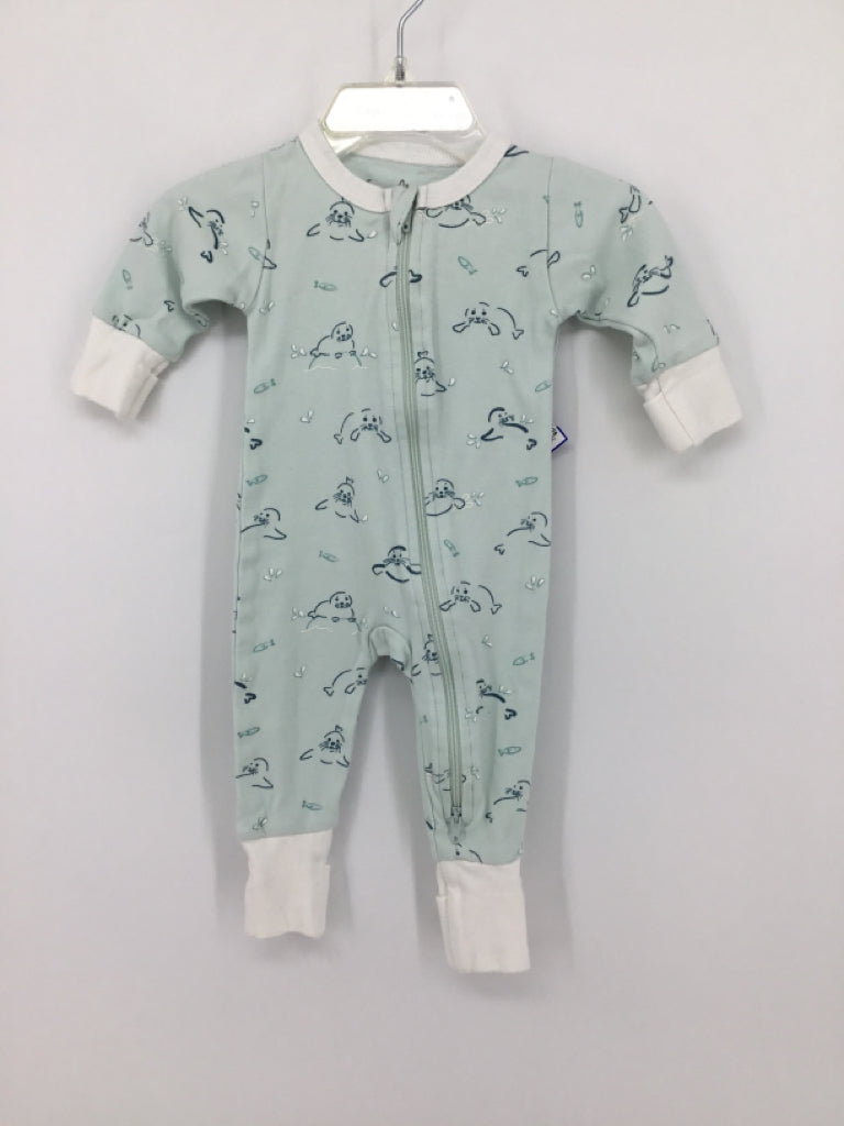 City Mouse Child Size Newborn Blue Print Pajamas - boys
