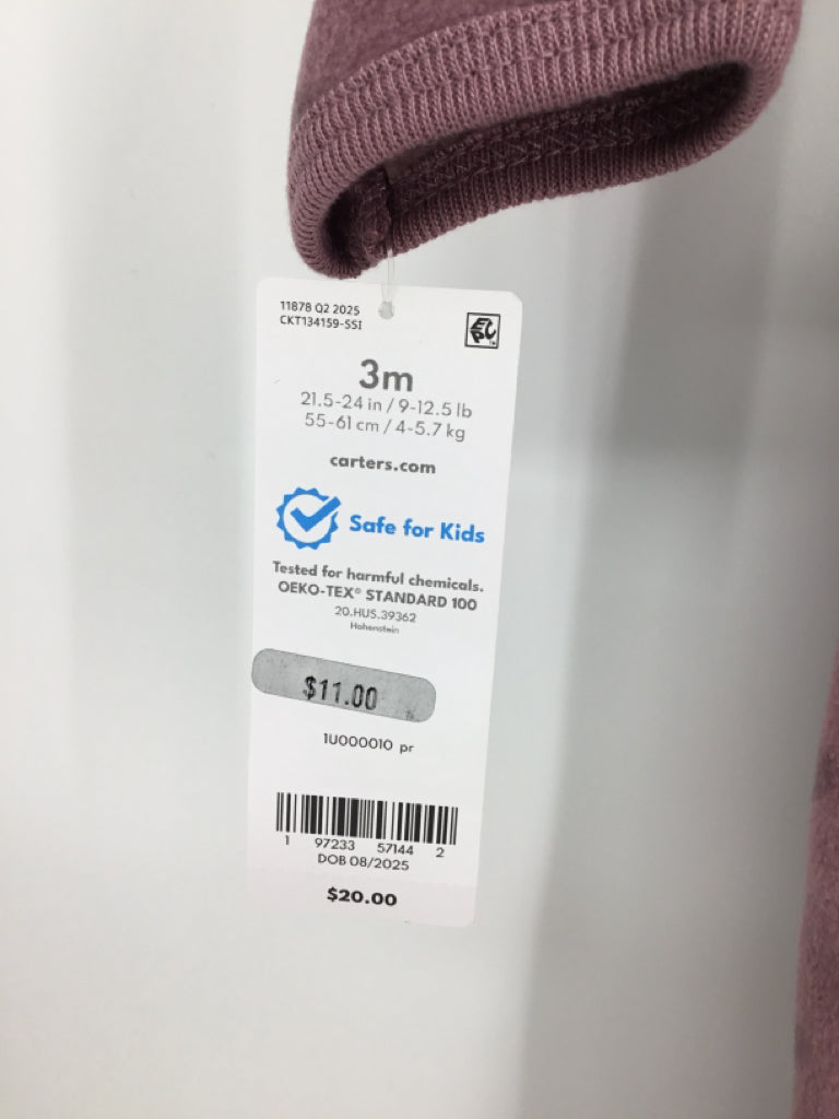 Carter's Child Size 3 Months Purple Sleepers