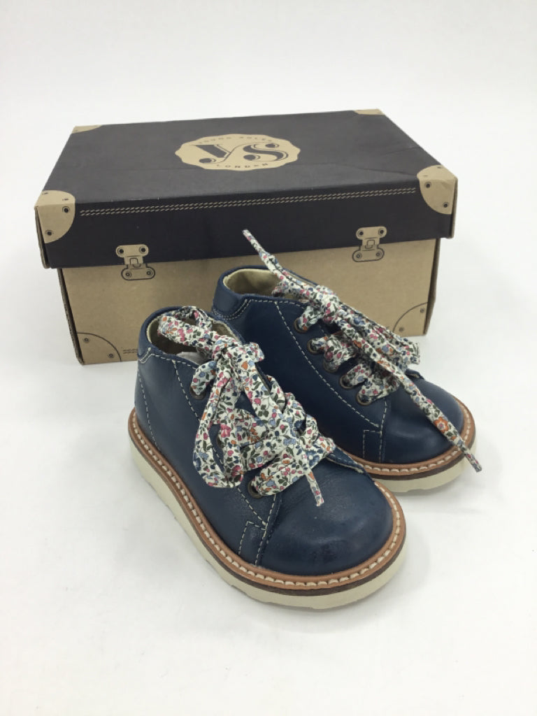 Young Soles Hattie Navy Leather Baby Monkey Boot
