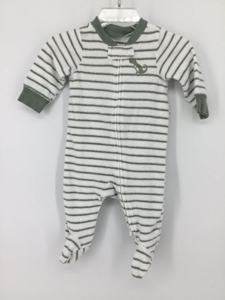 Carter's Child Size 3 Months Green Sleepers