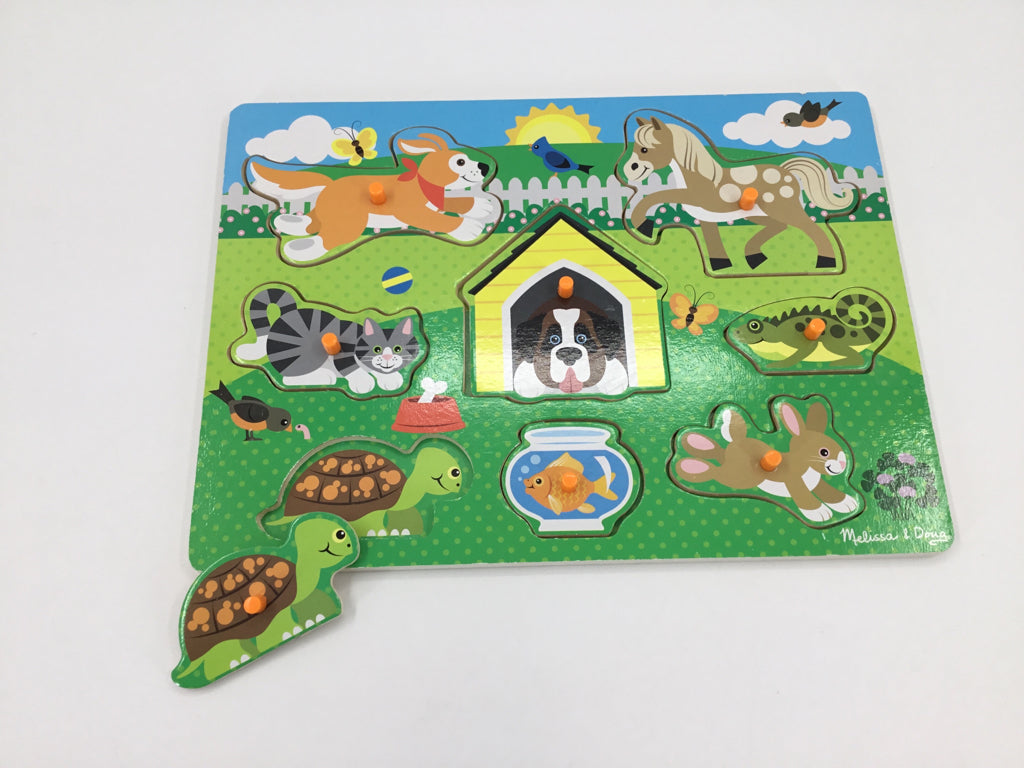 Melissa & Doug Wooden Peg Puzzle - Pets