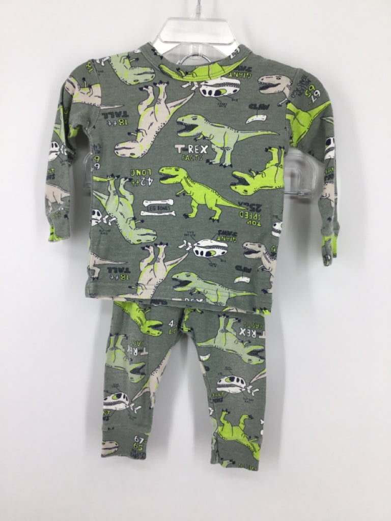 Baby Gap Child Size 6-12 Months Green Dinosaur Pajamas - boys