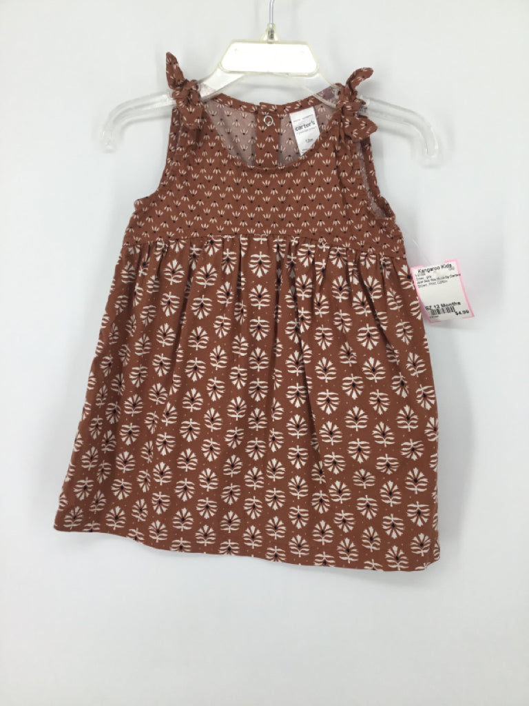 Just One You Made by Carters Child Size 12 Months Brown Dress - girls
