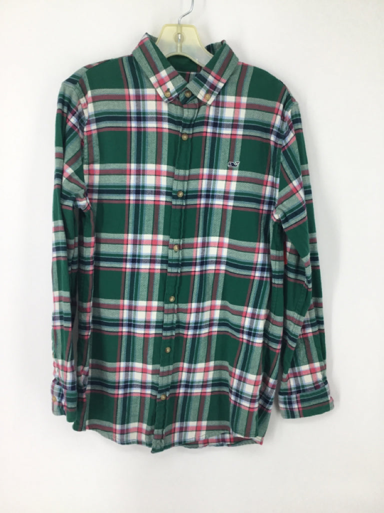 vineyard vines Child Size 12 Green Plaid Shirt - boys