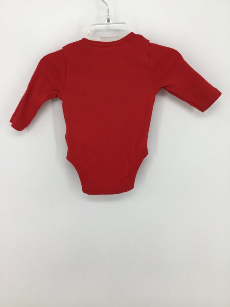 Old Navy Child Size 0-3 Months Red Christmas Onesie