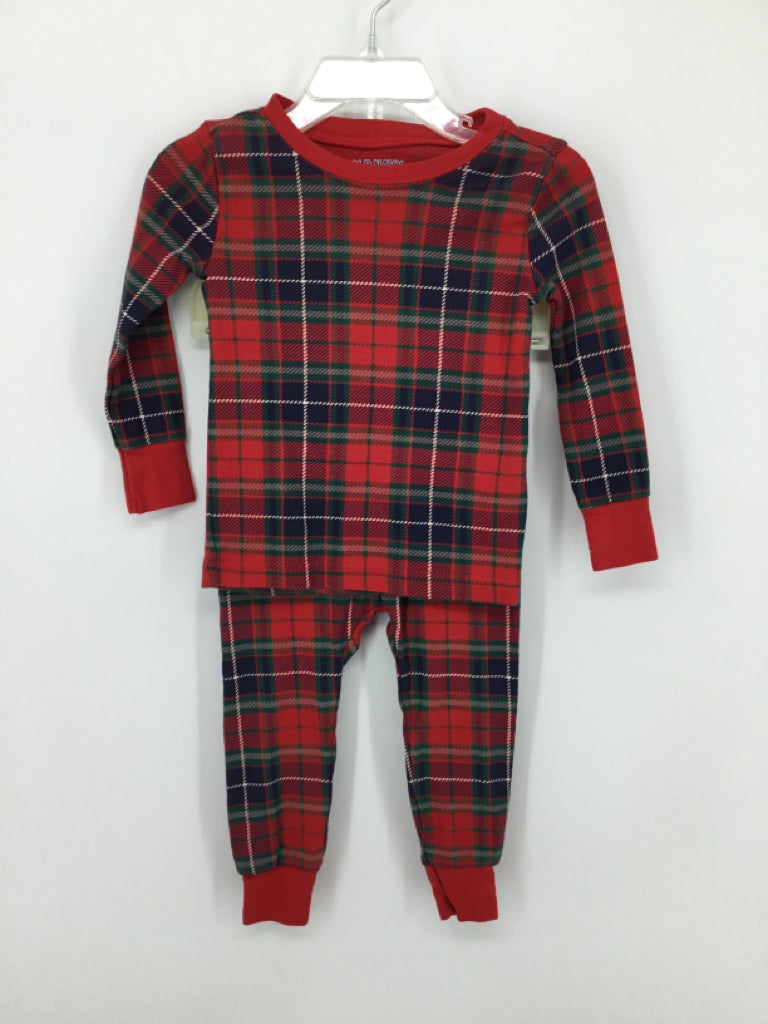 Old Navy Child Size 18-24 Months Red Plaid Pajamas - boys