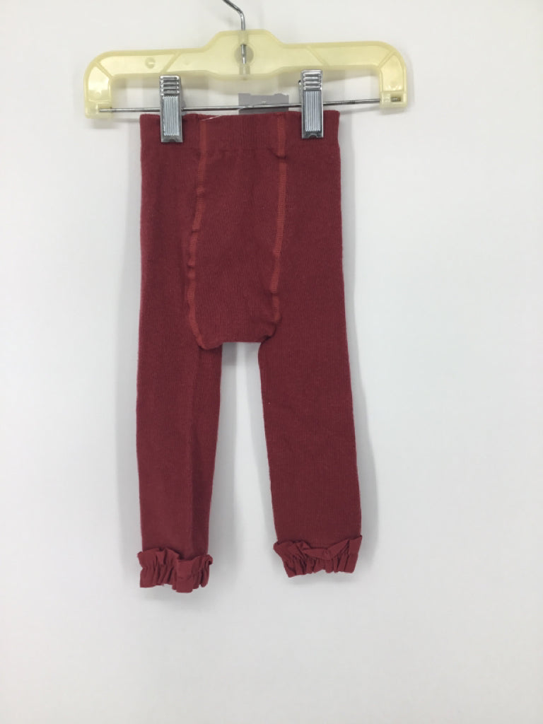 Ruffle Butts Child Size 6-12 Months Burgundy Tights - girls