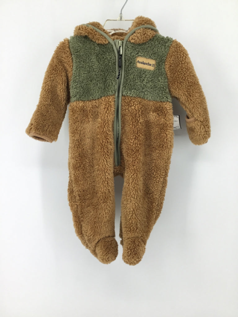 Avalanche Child Size 0-3 Months Brown Solid Outerwear - boys