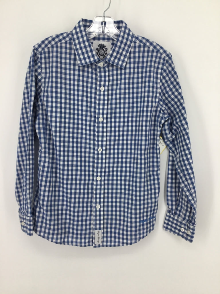 English Laundry Child Size 8 Blue Gingham Shirt - boys