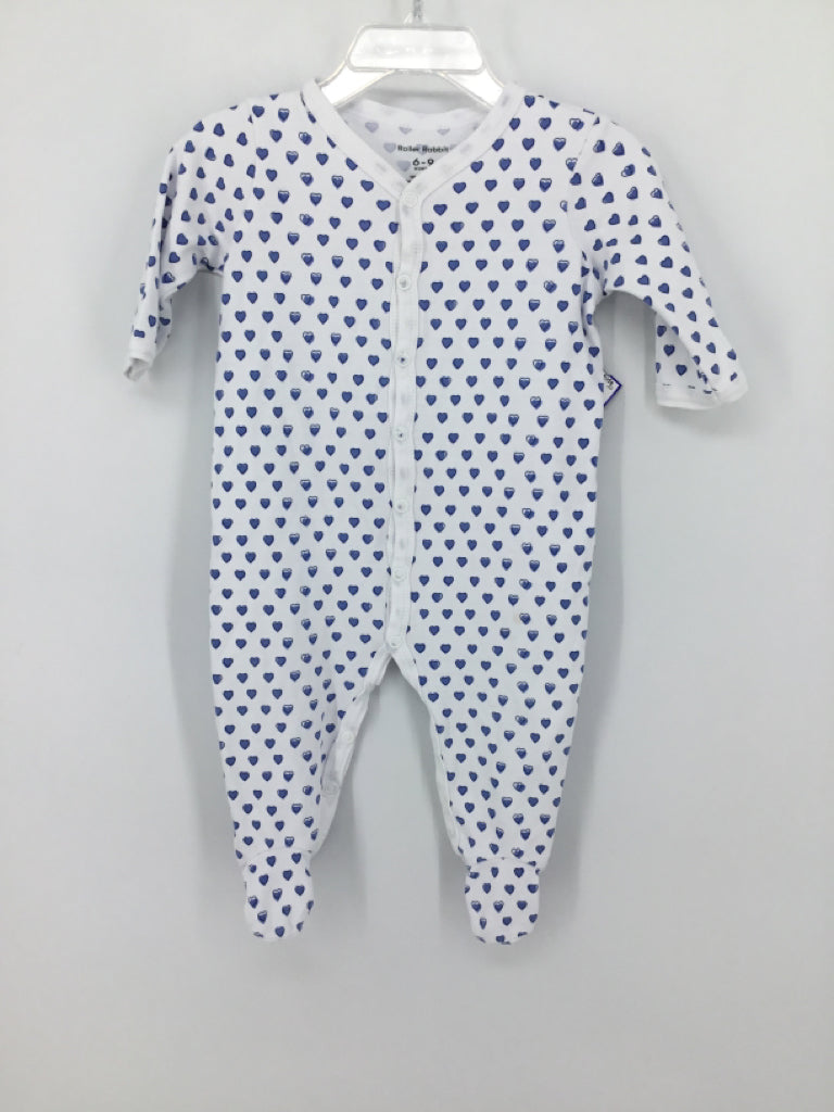 Roller Rabbit Child Size 6-9 Months Blue Sleepers