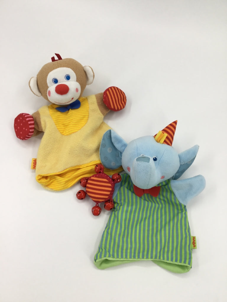 Haba Musical Glove Hand Puppets - Monkey and Elephant