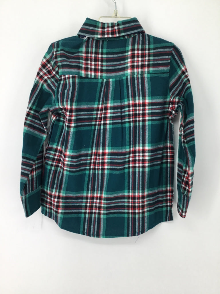 Andy & Evan Child Size 4 Green Plaid Shirt - boys