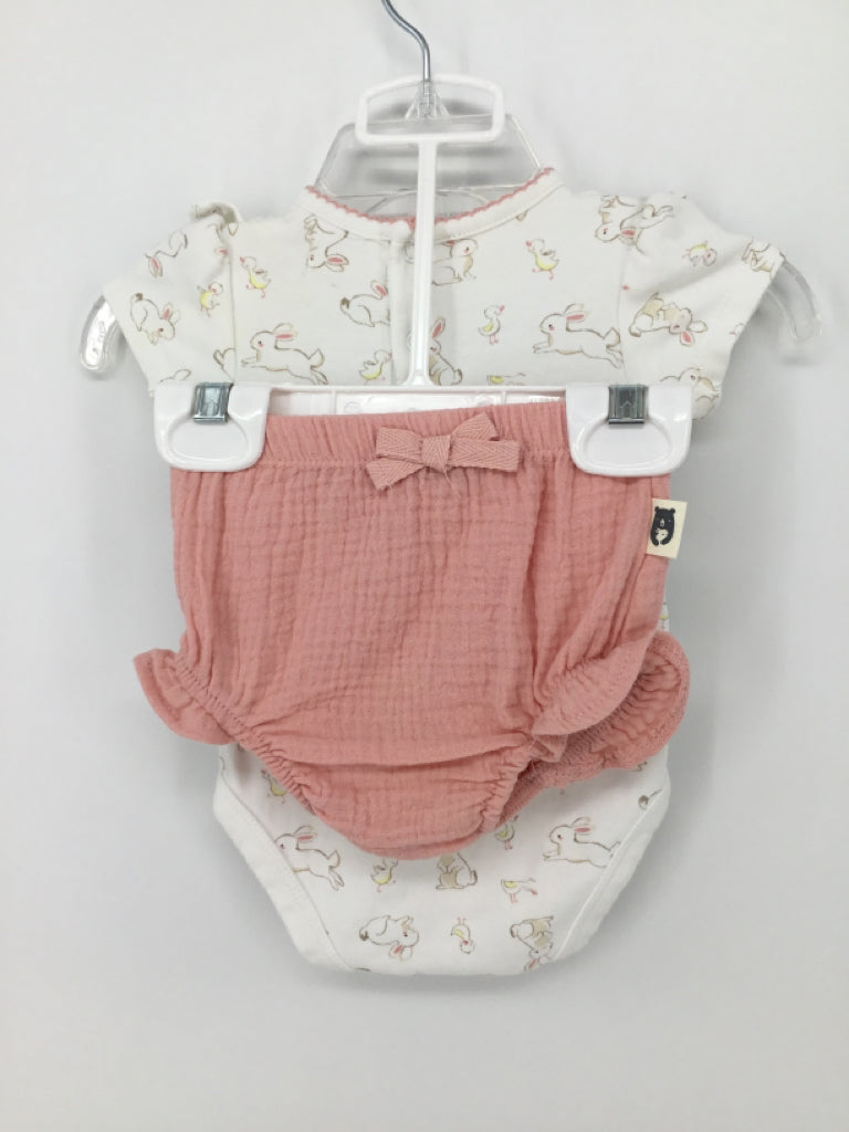 Rabbit + Bear Child Size 0-3 Months White Easter Outfit