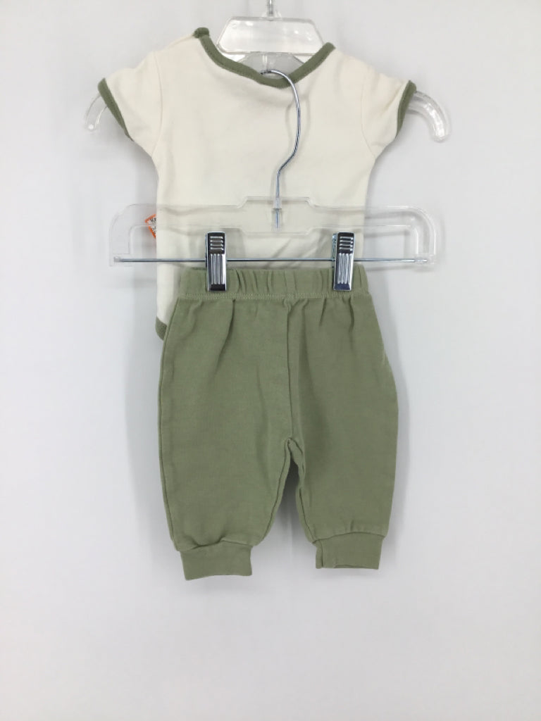 Chickpea Child Size 0-3 Months Green Dog Outfit - boys