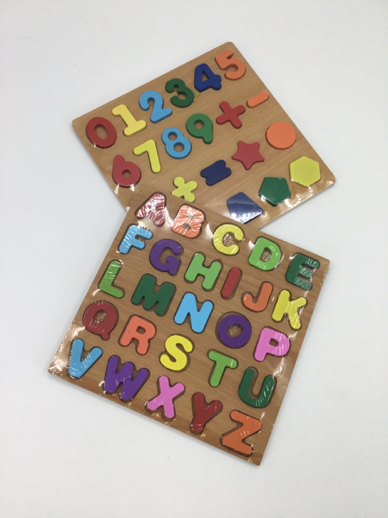 Set of 2 Puzzles - Alphabet, Numbers & Shapes