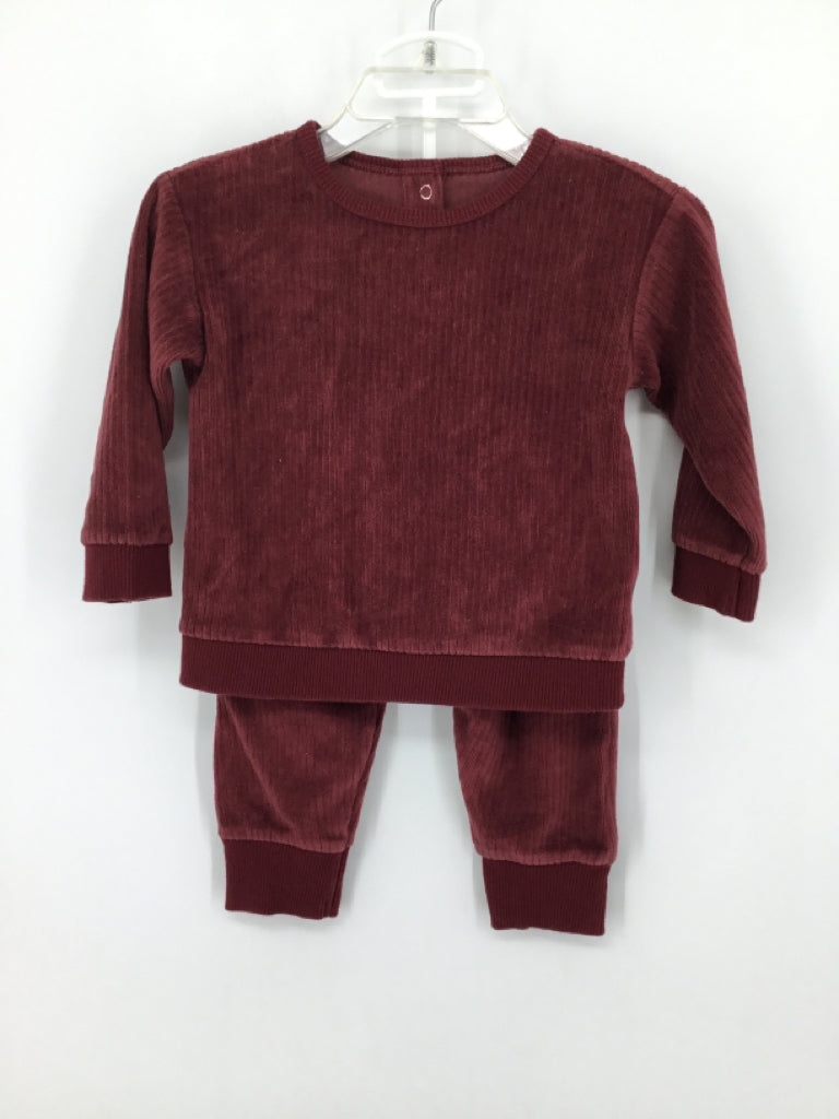 Cat & Jack Child Size 12 Months Burgundy Solid Outfit - boys