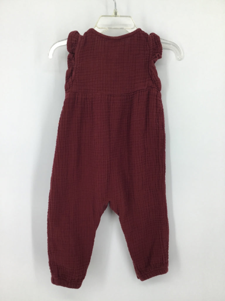 Cat & Jack Child Size 12 Months Burgundy Outfit - girls