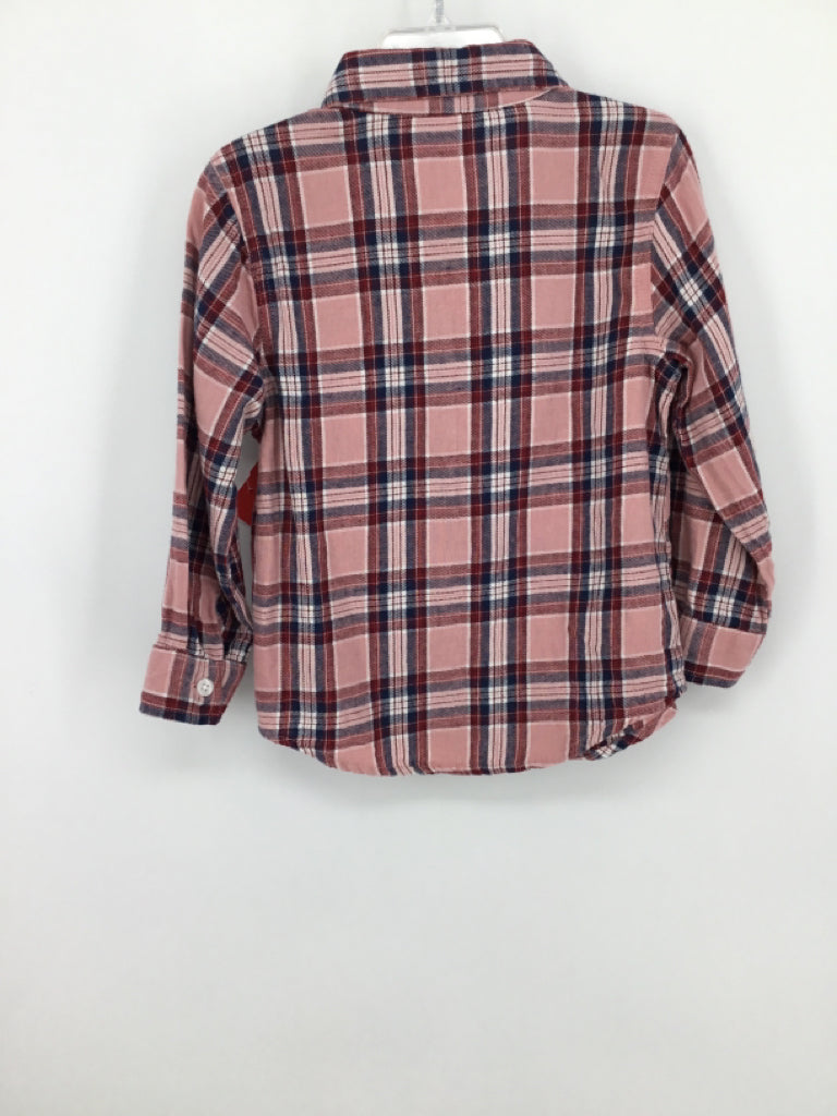 Old Navy Child Size 4 Pink Plaid Shirt - boys